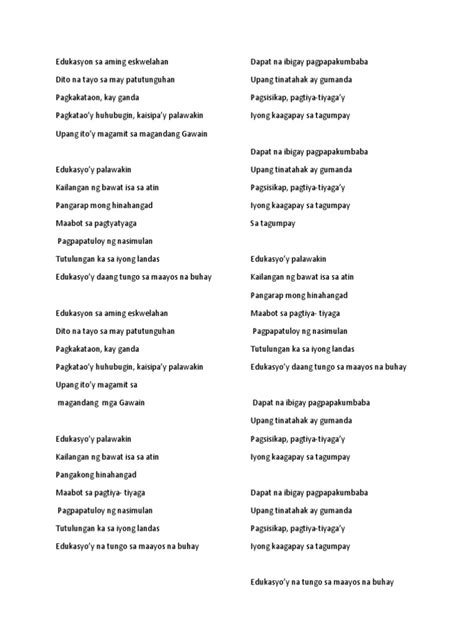 edukasyon sa panabo lyrics|DALIS: eDUKASYON lYRICS .